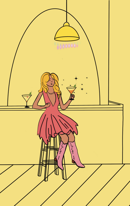Disco Babe at the Bar Art Print