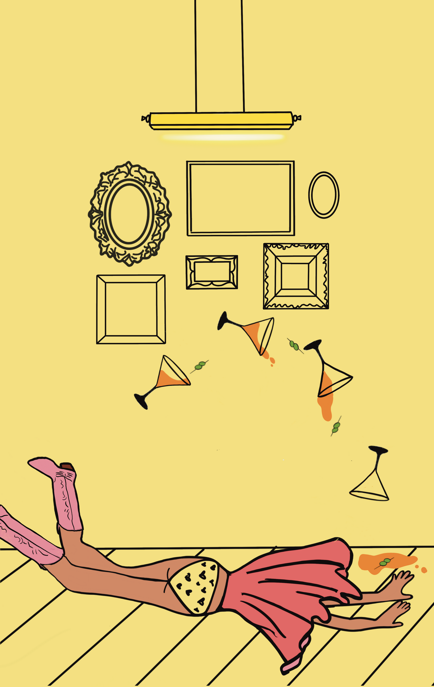 Disco Babe Head Over Heels Art Print